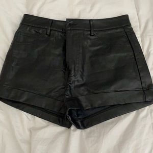 Leather shorts
